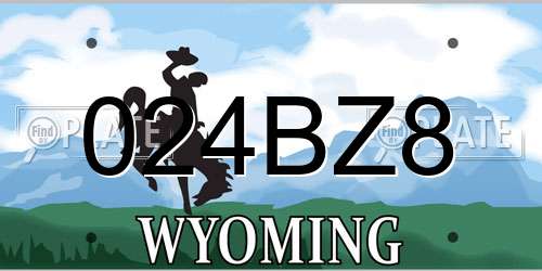 024BZ8 Wyoming License Plate