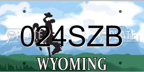 024SZB Wyoming License Plate