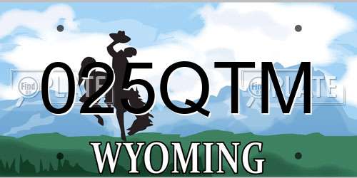 025QTM Wyoming License Plate