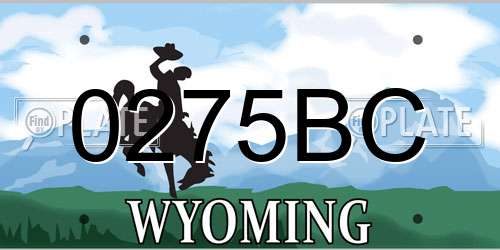 0275BC Wyoming License Plate
