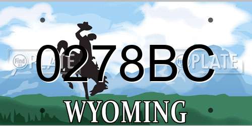 0278BC Wyoming License Plate