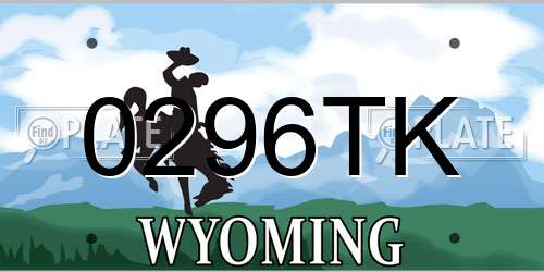 0296TK Wyoming License Plate