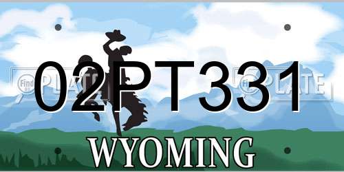 02PT331 Wyoming License Plate
