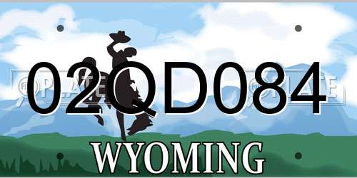 02QD084 Wyoming License Plate