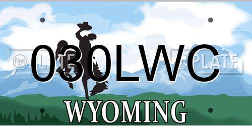 030LWC Wyoming License Plate
