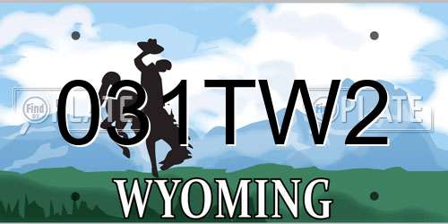 031TW2 Wyoming License Plate