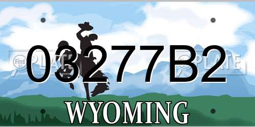03277B2 Wyoming License Plate
