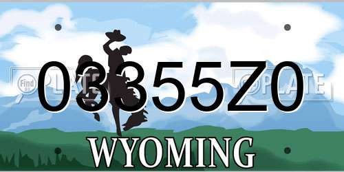 03355Z0 Wyoming License Plate