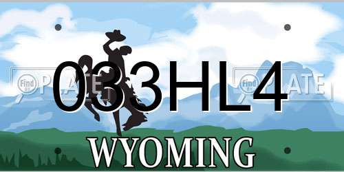 033HL4 Wyoming License Plate