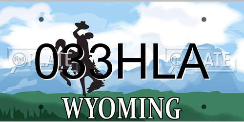 033HLA Wyoming License Plate