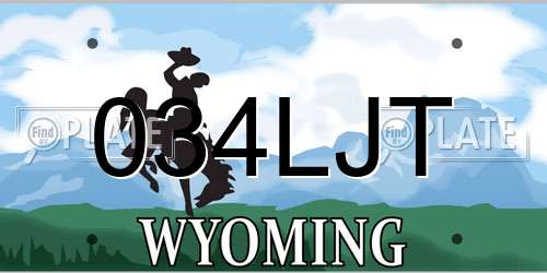 034LJT Wyoming License Plate