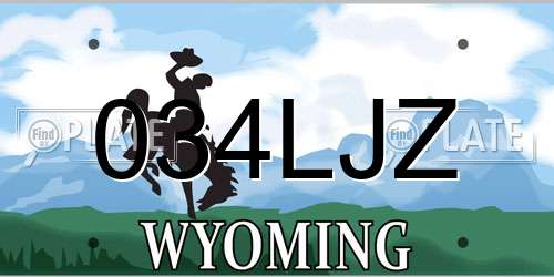034LJZ Wyoming License Plate