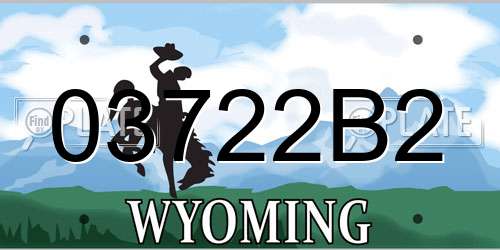 03722B2 Wyoming License Plate