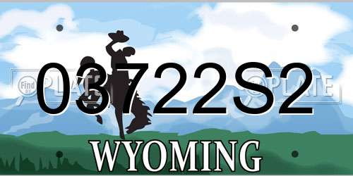 03722S2 Wyoming License Plate