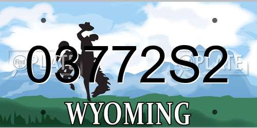 03772S2 Wyoming License Plate