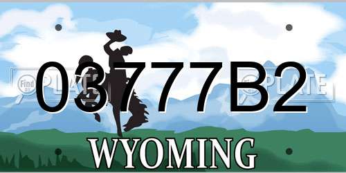 03777B2 Wyoming License Plate