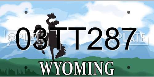 03TT287 Wyoming License Plate