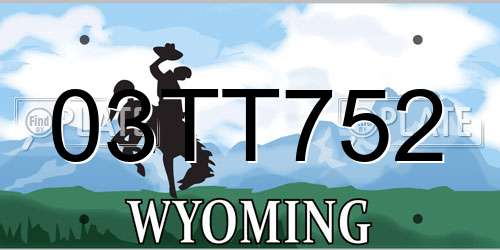 03TT752 Wyoming License Plate