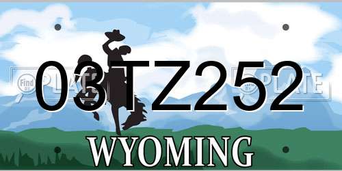 03TZ252 Wyoming License Plate