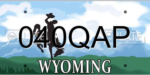 040QAP Wyoming License Plate