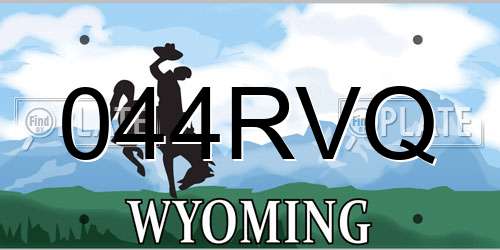 044RVQ Wyoming License Plate