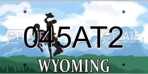 045AT2 Wyoming License Plate