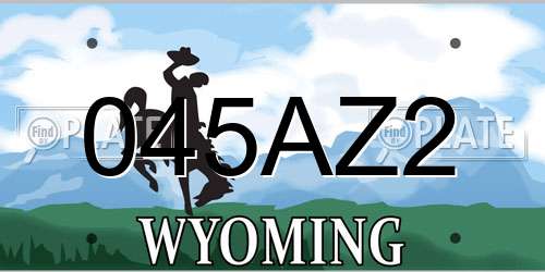 045AZ2 Wyoming License Plate