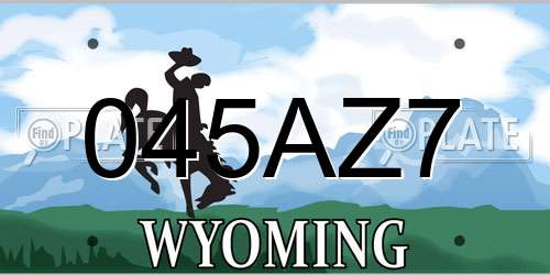 045AZ7 Wyoming License Plate