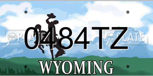 0484TZ Wyoming License Plate