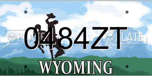 0484ZT Wyoming License Plate