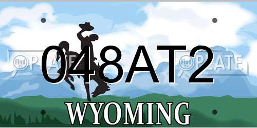 048AT2 Wyoming License Plate