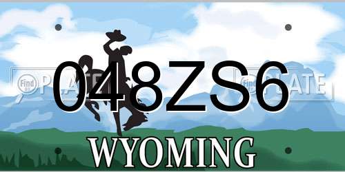 048ZS6 Wyoming License Plate