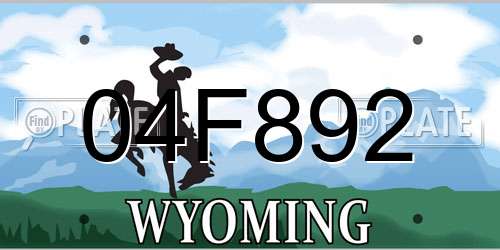 04F892 Wyoming License Plate