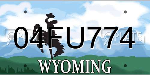 04FU774 Wyoming License Plate