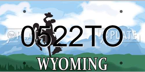 0522TO Wyoming License Plate