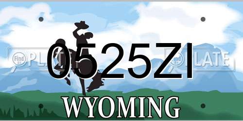 0525ZI Wyoming License Plate