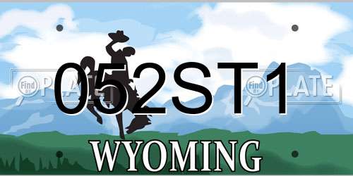 052ST1 Wyoming License Plate
