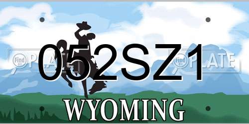052SZ1 Wyoming License Plate