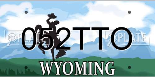 052TTO Wyoming License Plate