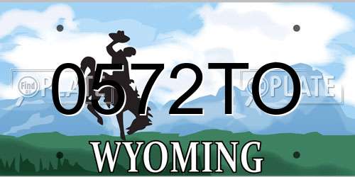 0572TO Wyoming License Plate