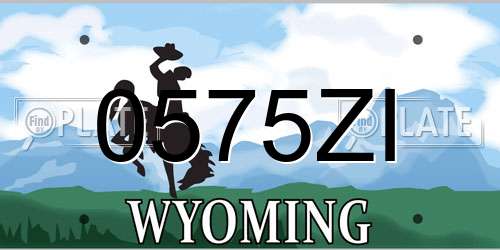 0575ZI Wyoming License Plate