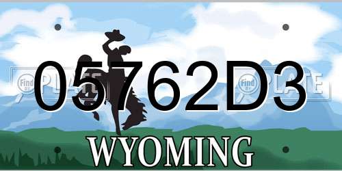 05762D3 Wyoming License Plate