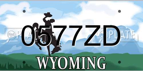 0577ZD Wyoming License Plate