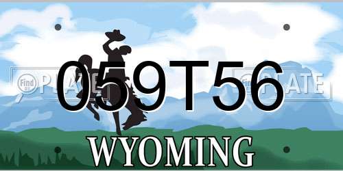 059T56 Wyoming License Plate