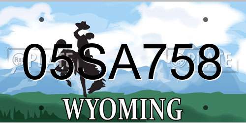 05SA758 Wyoming License Plate