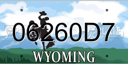 06260D7 Wyoming License Plate