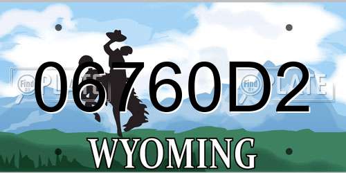 06760D2 Wyoming License Plate