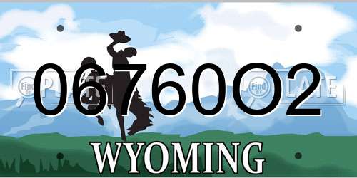 06760O2 Wyoming License Plate
