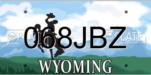 068JBZ Wyoming License Plate