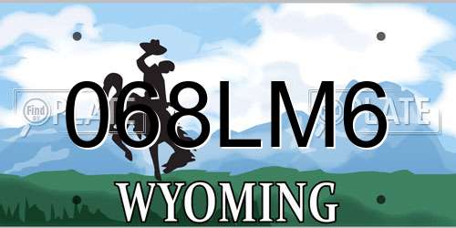 068LM6 Wyoming License Plate